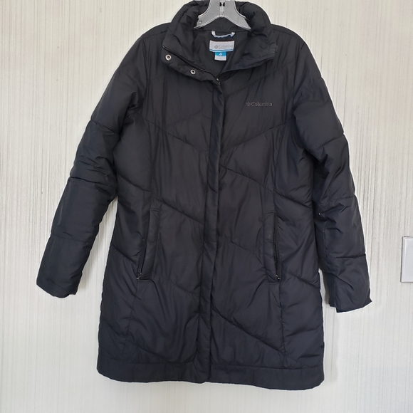 Columbia Women's Long Puffer Coat, Sz M, Hooded, Black